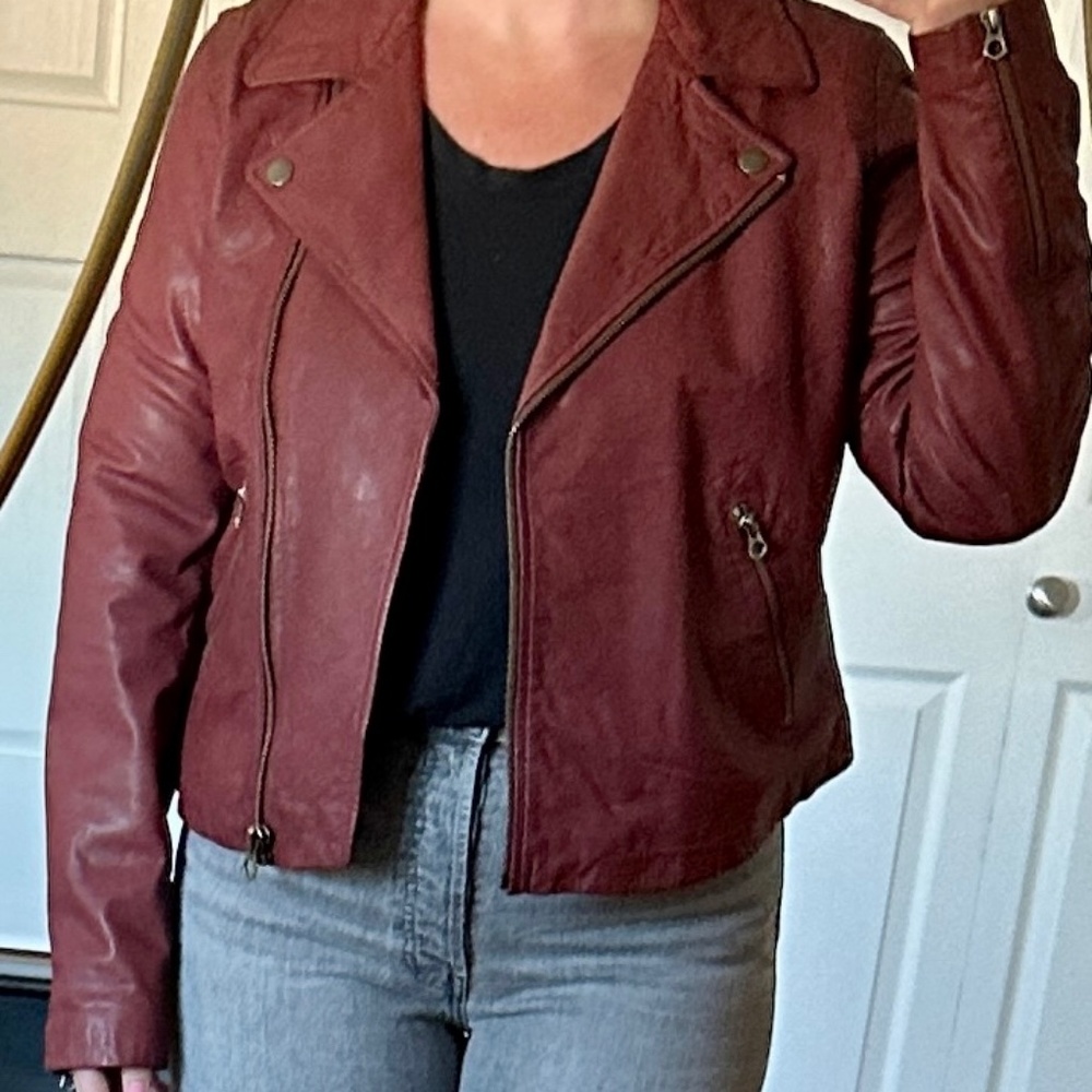 New Never Worn Madewell Washed Leather Jacket